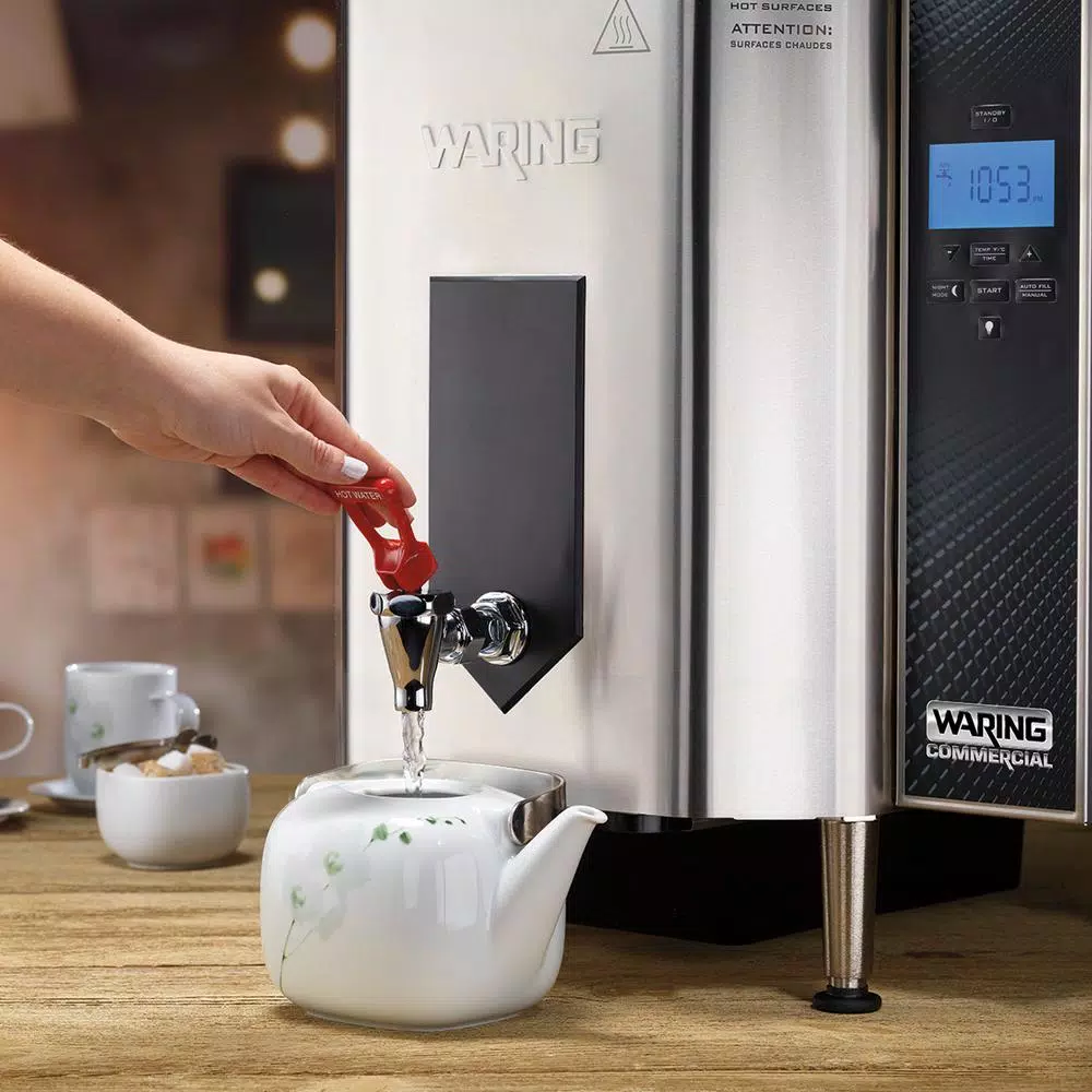 Electric Kettles Waring Commercial Silver 160-Cup 10-Gal Hot Water Dispenser 120-Volts 5 To 15 Plug - Image 5