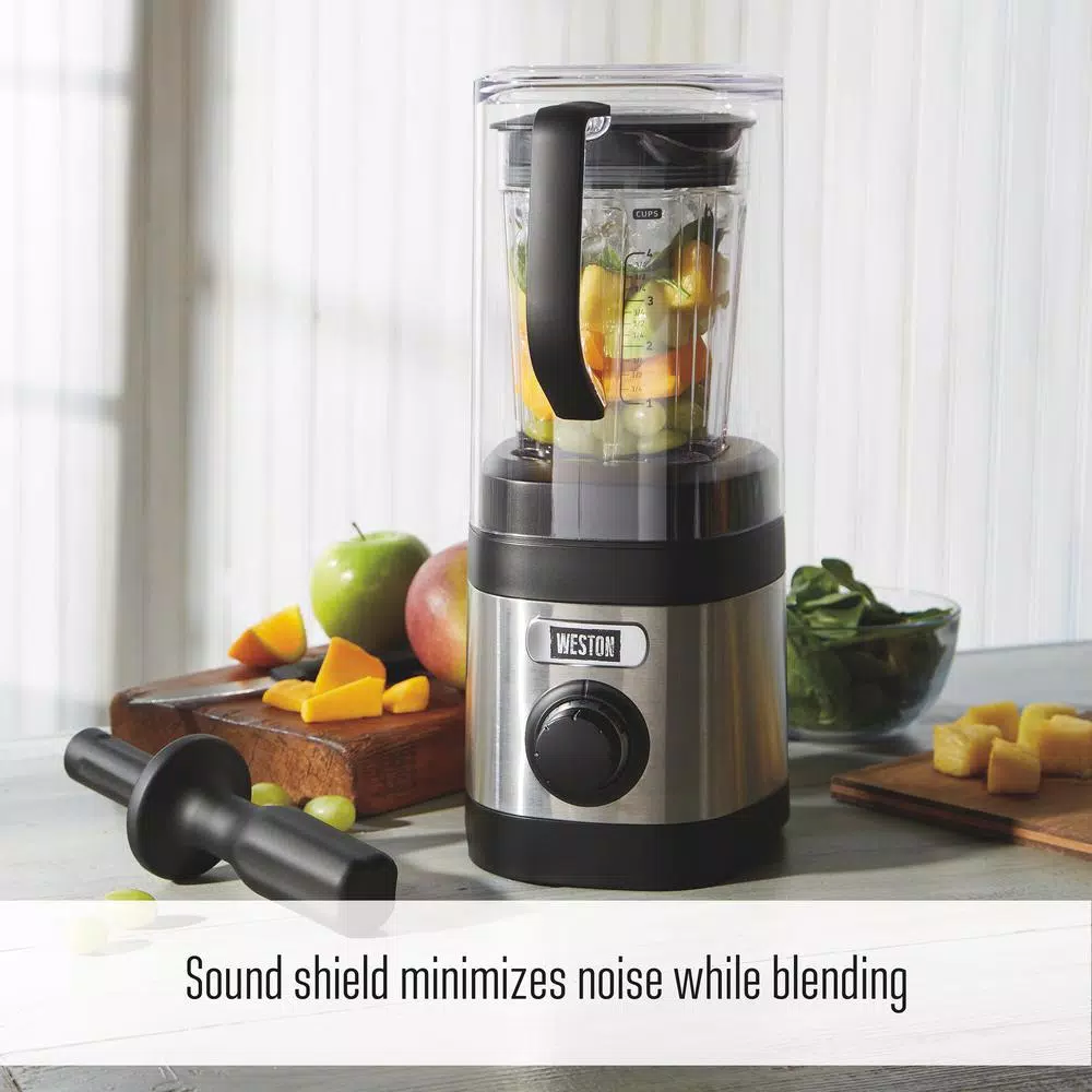 Blenders Weston Pro Series 32 Oz. 11-speed With Sound Shield And 20 Oz. Travel Jar Stainless Steel Blender - Image 3