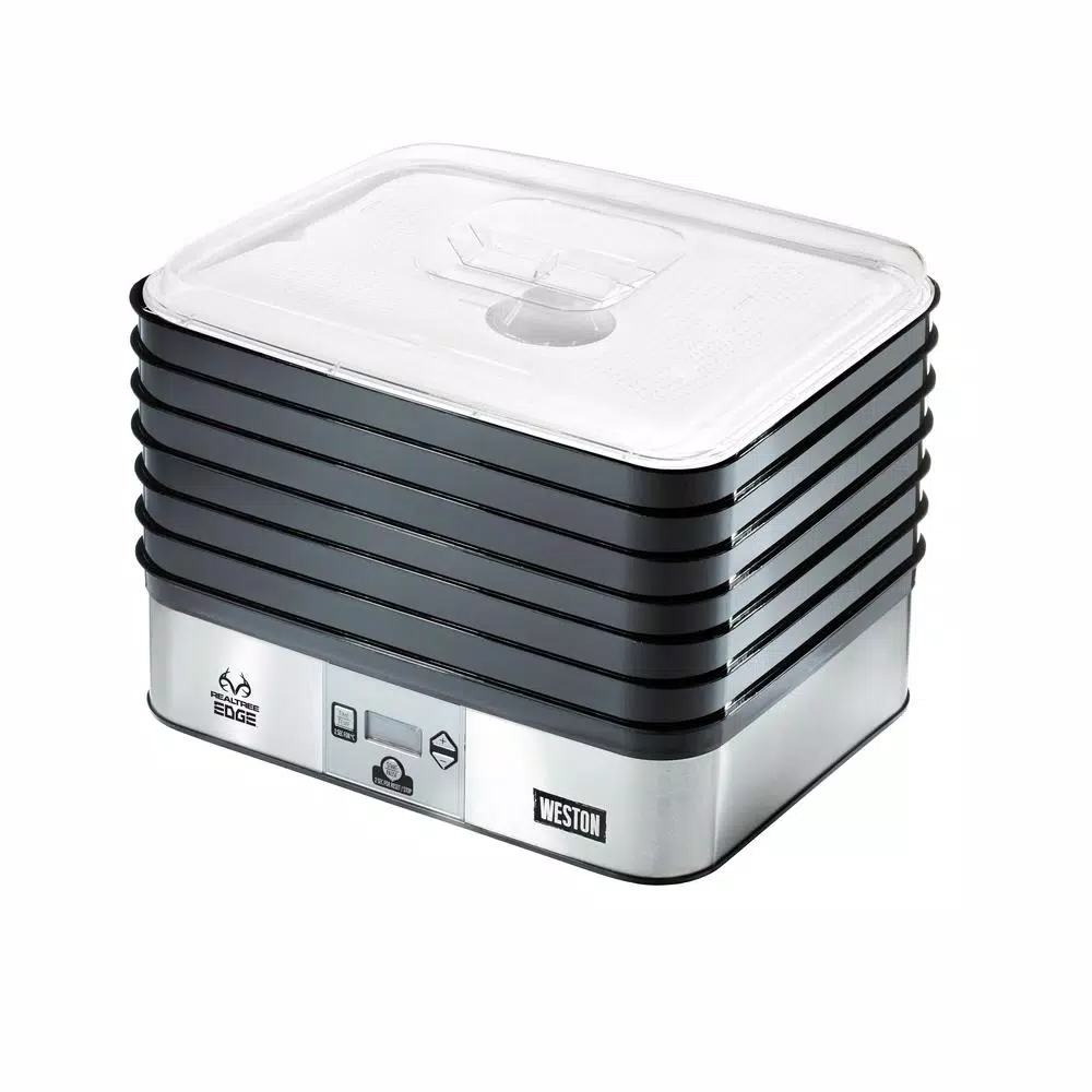 Food Processing Weston Realtree Edge 6-Tray Stainless Steel Food Dehydrator With Digital Controls And Camo Storage Cover