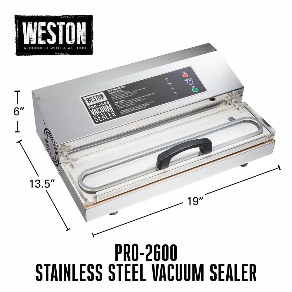 Food Processing Weston Pro 2600 Stainless Steel Food Vacuum Sealer - Image 4