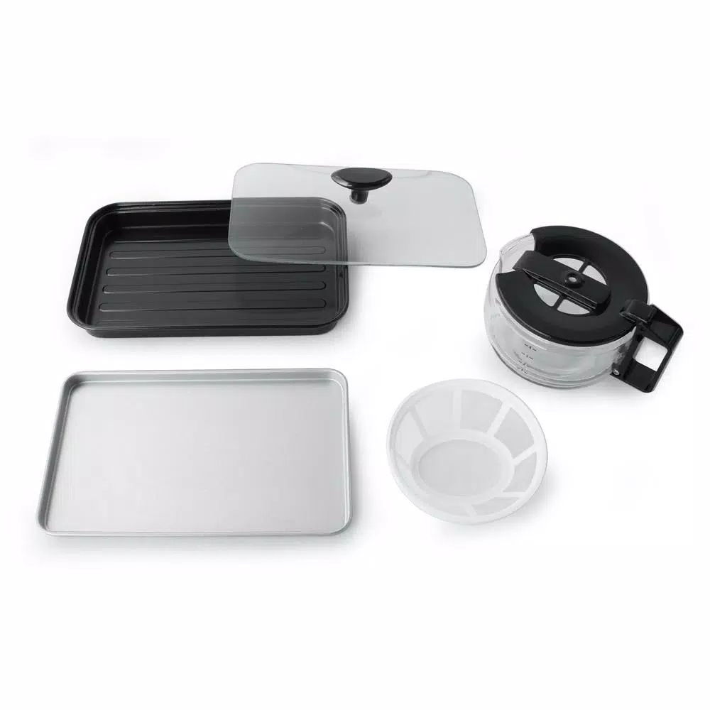 Toasters SPT Breakfast Center 1450 W 2-Slice White And Stainless Steel Toaster Oven With Griddle And Coffee Maker - Image 5