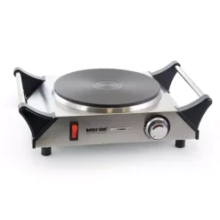 Food Warmers Better Chef Portable Single Burner Stainless Steel 8 In. Solid Element Electric Hot Plate