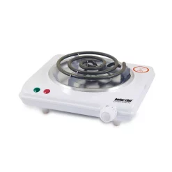 Food Warmers Better Chef Single Burner 7 In. White Electric Portable Countertop Hot Plate With Thermostat