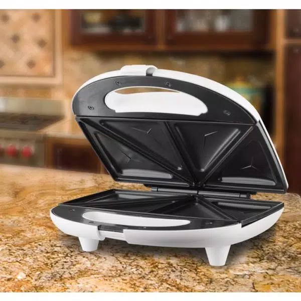 Electric Skillets & Indoor Grills Brentwood Appliances 750-Watt White Dual Sandwich Maker - Image 6