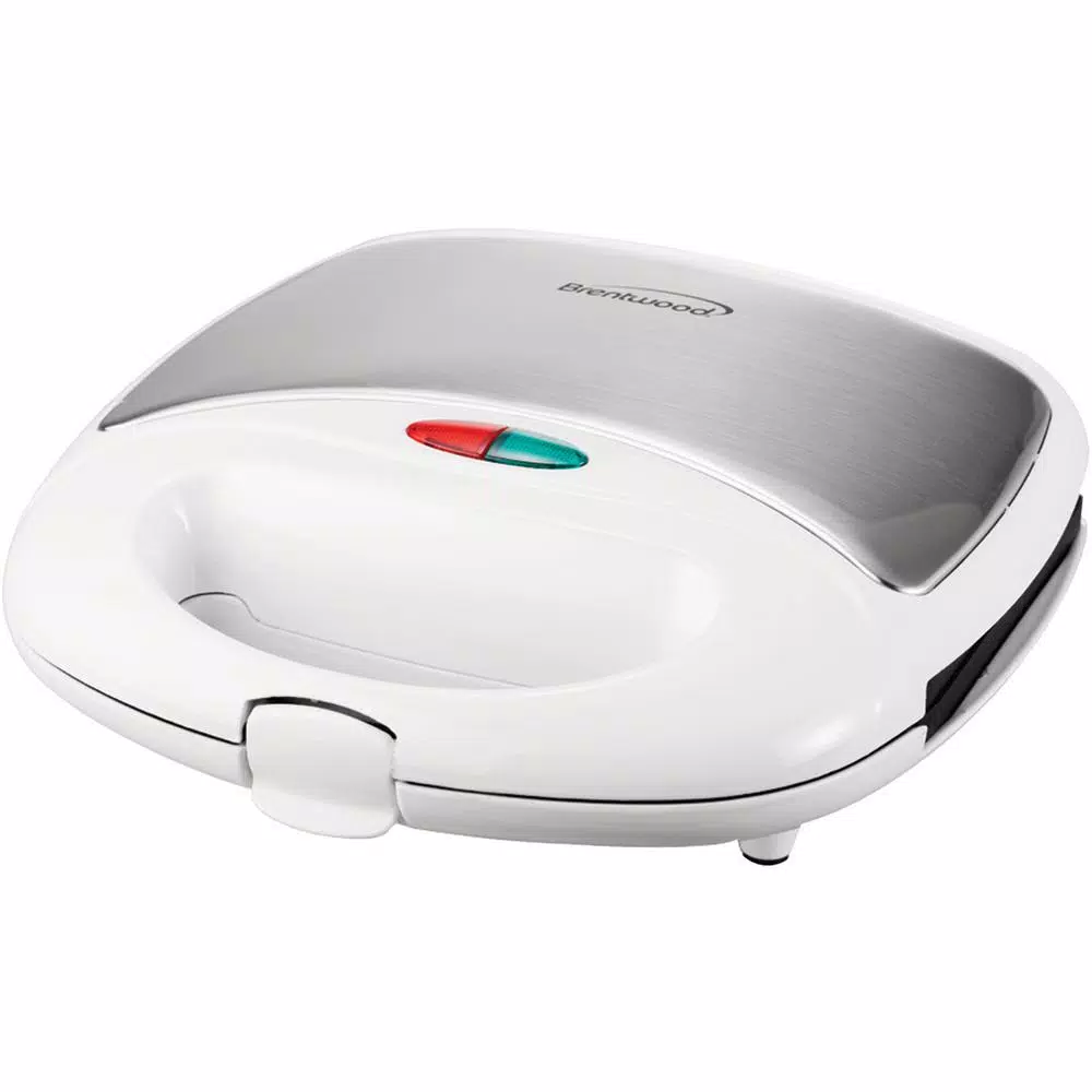 Electric Skillets & Indoor Grills Brentwood Appliances 750-Watt White Dual Sandwich Maker