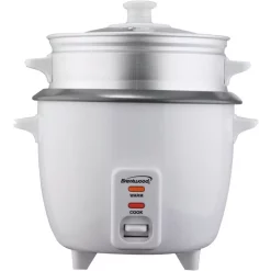 Cookers Brentwood Appliances 5-Cup White Rice Cooker With Food Steamer