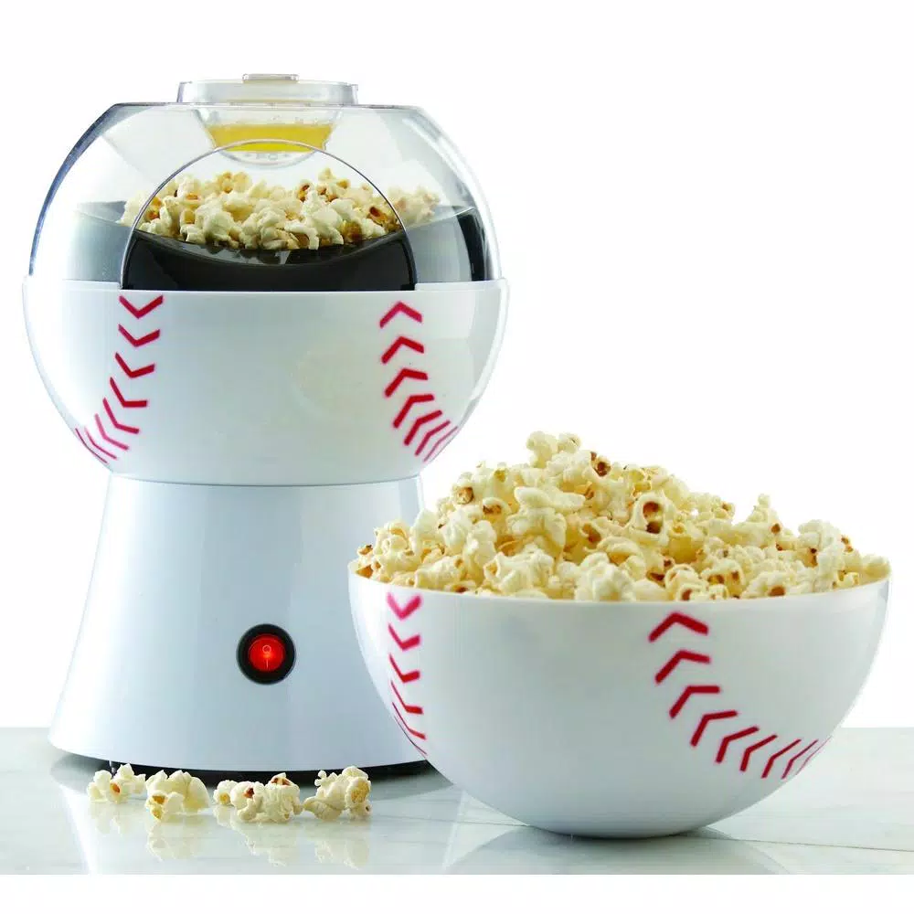 Popcorn Machines Brentwood Baseball 2 Oz. White Countertop Popcorn Machine - Image 2