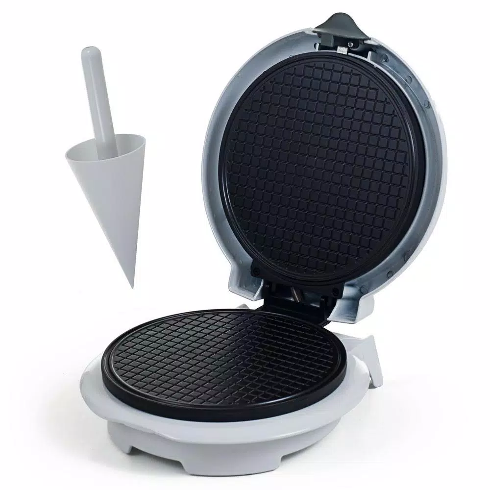 Electric Skillets & Indoor Grills Chef Buddy Single Waffle White Waffle Cone Waffle Maker - Image 3