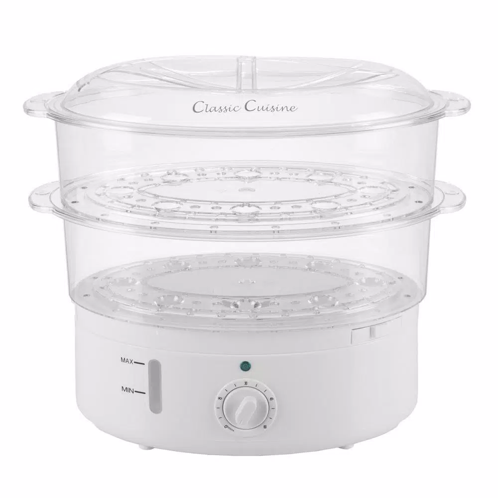Cookers Classic Cuisine 6.3 Qt. White Rice Cooker With Built-In Timer And Locking Lid