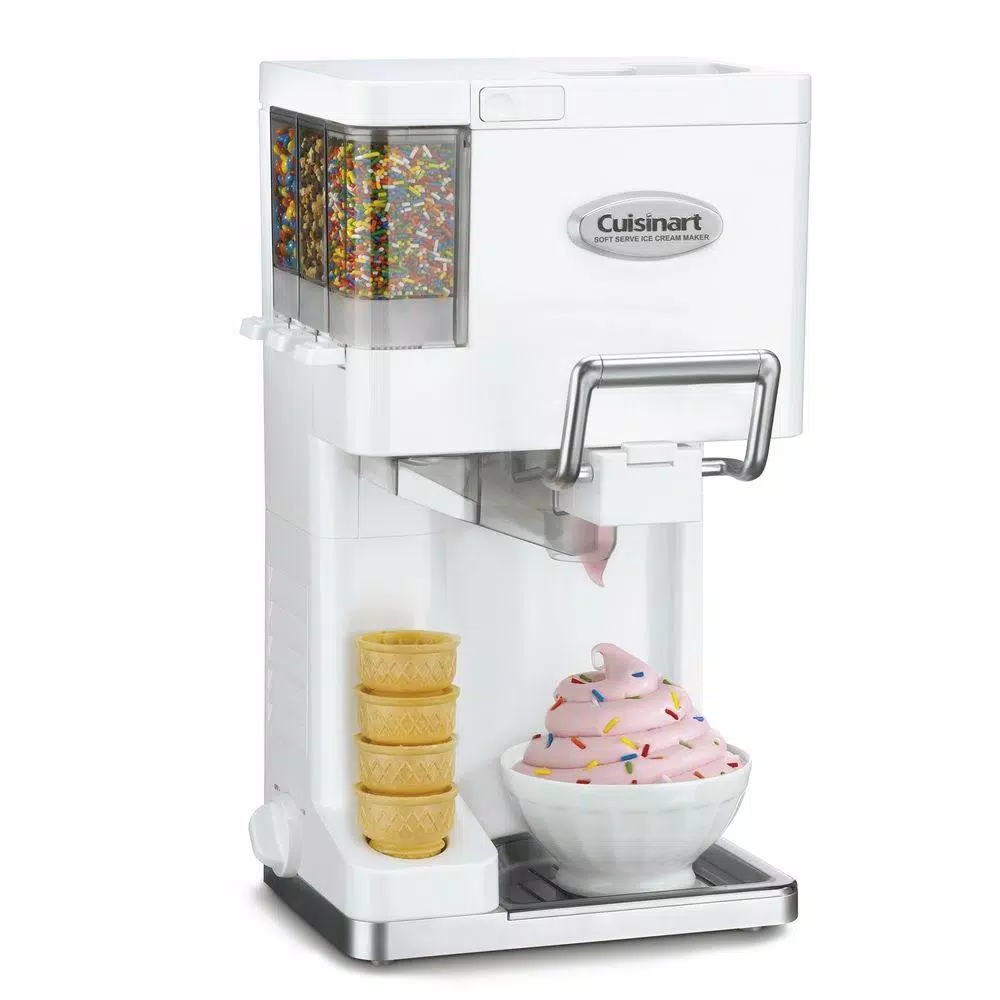Dessert Makers Cuisinart Mix-It-In 1.5 Qt. White Soft Serve Ice Cream Maker - Image 2