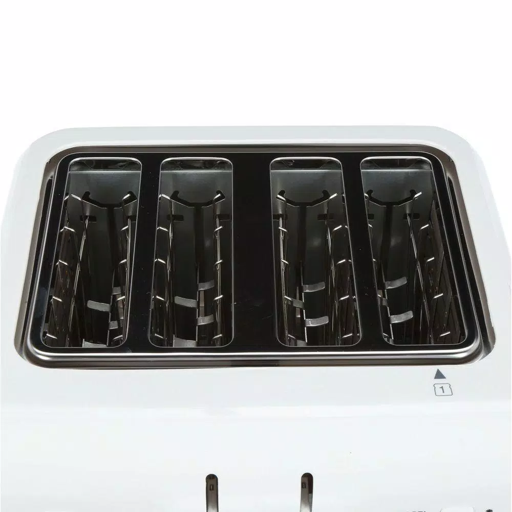 Toasters Cuisinart Compact 4-Slice White Wide Slot Toaster With Crumb Tray - Image 5