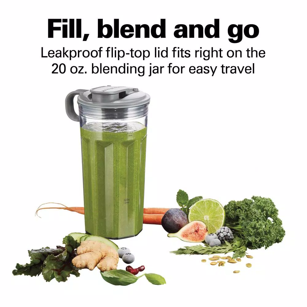 Blenders Hamilton Beach Power Blender Plus 20 Oz. 2-Speed Gray Blender With Leak Proof Flip-Top Lid - Image 6