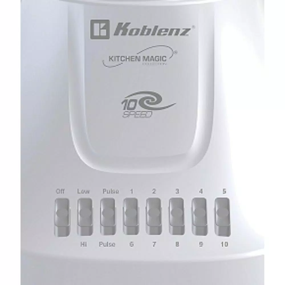 Blenders Koblenz Kitchen Magic Collection 42 Oz. 10-Speed And 2-Pulses White Plastic Jar Blender - Image 2
