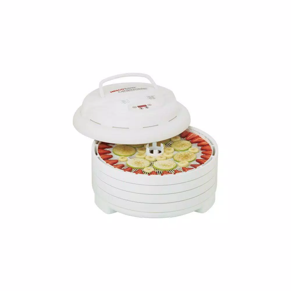 Food Processing Nesco Gardenmaster 4-Tray Expandable White Food Dehydrator With Temperature Control