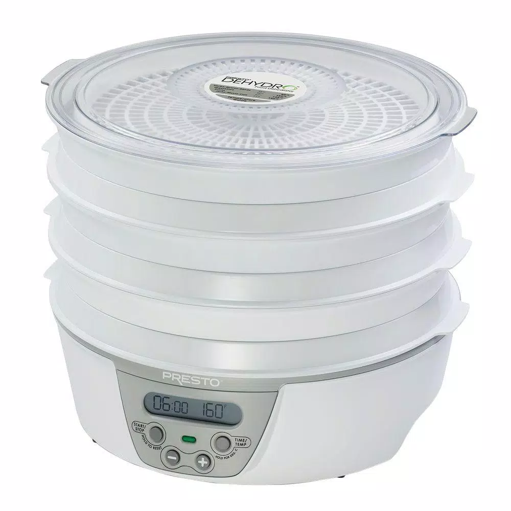 Food Processing Presto Dehydro 6 Tray White Digital Electric Food Dehydrator With Digital Thermostat And Timer