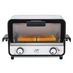 Toasters SPT Easy Grasp 800 W 2-Slice White Countertop Toaster Oven With Built-In Timer