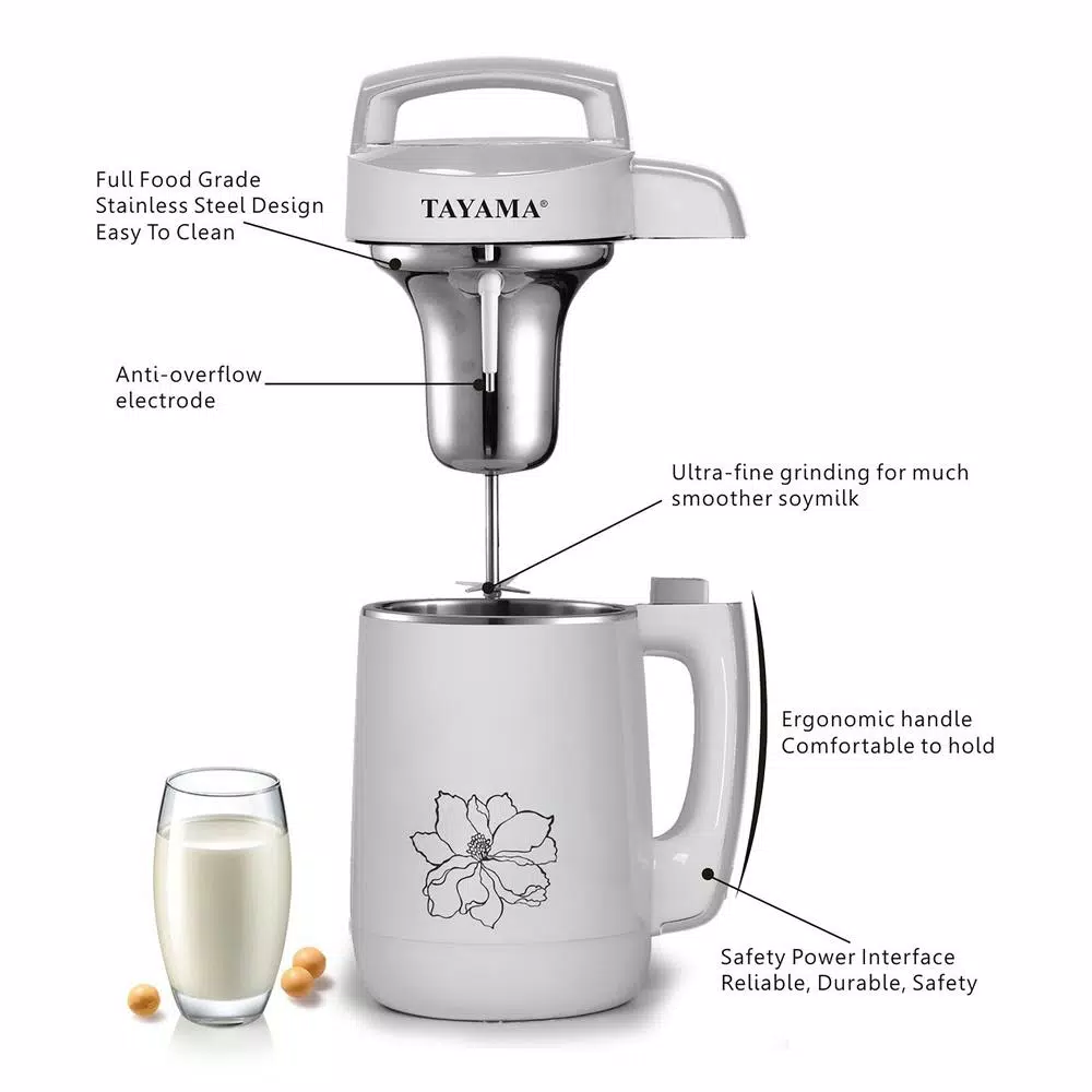 Juicers Tayama Multi-Functional 1.1 L White Stainless Steel Soy Milk Maker - Image 2