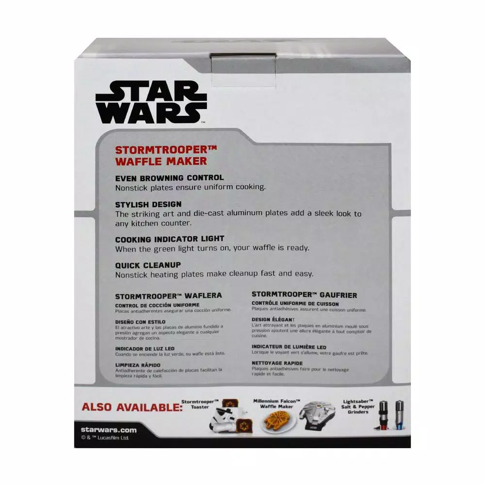 Electric Skillets & Indoor Grills Uncanny Brands Star Wars Stormtrooper White American Waffle Maker - Image 6