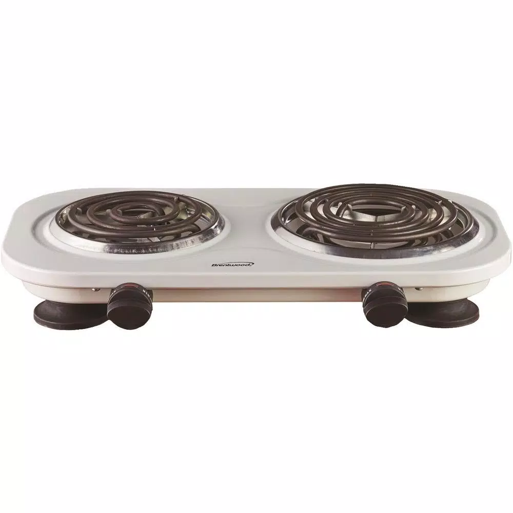 Food Warmers Brentwood Appliances 2-Burner 30 In. White Electric Burner